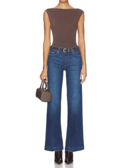 Paige Women’s Lennah Wide Leg Dark Blue Jeans Size 26 Nwt